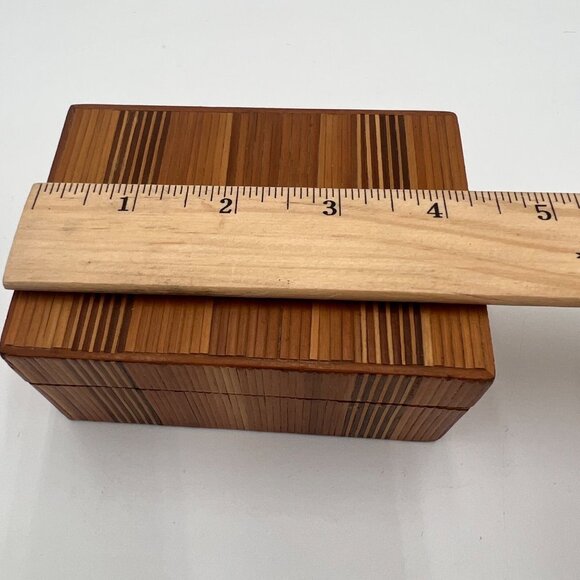 Handmade Bamboo Box Small trinket holder jewelry - Picture 7 of 10